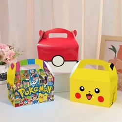 Pokemon Candy Handle Box Birthday Party Decorations Paper Gift Box Pikachu Paper Gift Bags Baby Shower Party Favors Kids Gifts