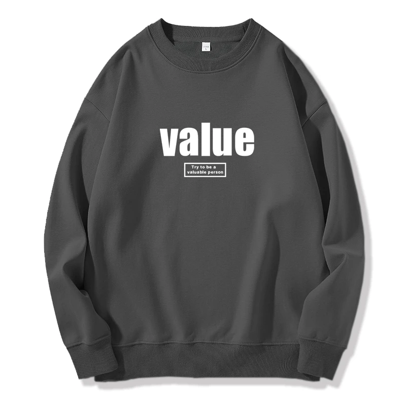 

Multicolor Men Women Sweatshirts New Autumn Casual Pullover Hoodies Lightweight Round Neck Letter Printed Oversized Sweatshirt