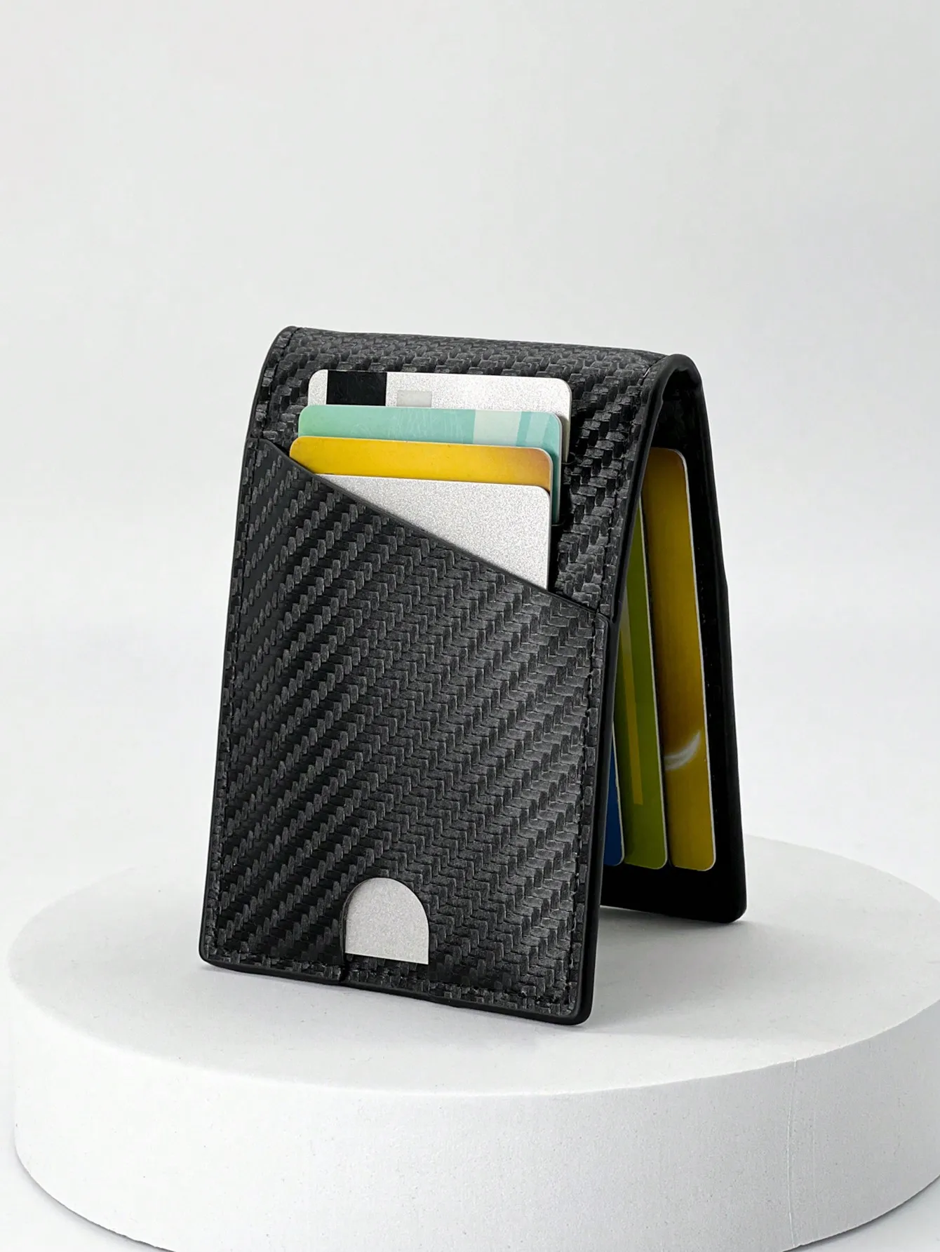 تتفاعل ألياف الكربون الرجال محافظ رجل حامل بطاقة حقيبة المال سليم رقيقة محفظة صغيرة الذكور محفظة صغيرة قصيرة محفظة سوداء محفظة محفظة #6