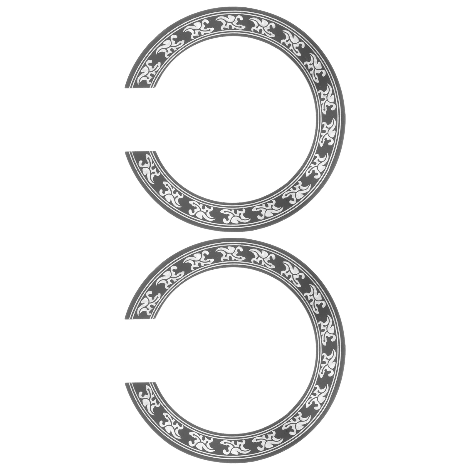 

2 Pcs Guitar Mouth Musical Instrument Decorative Stickers Decoration Accessories Rosette Decal Sound Hole Decals Inlay