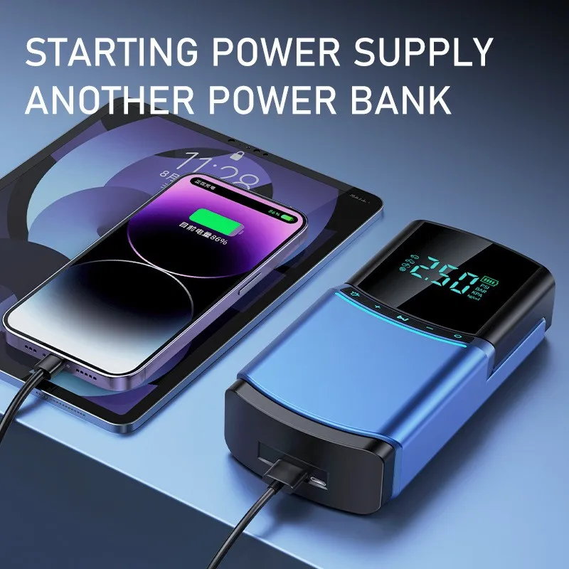 

2000A Car Jump Starter with Air Compressor Portable 12V Car Battery Booster 150PSI Tire Inflator LED Light USB Quick Charge