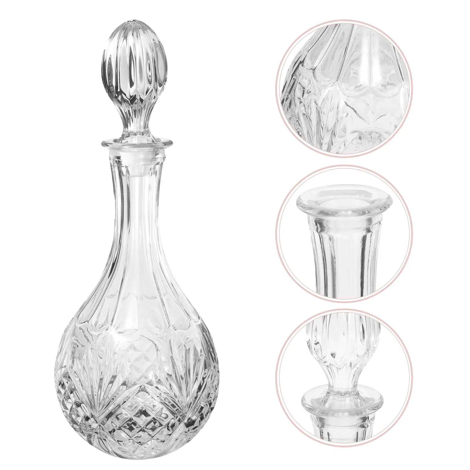 

850Ml Glass Decanter Lead-Free Large Capacity Red Wine Whiskey Drink Dispenser for Party Home Bar Glass Decanter