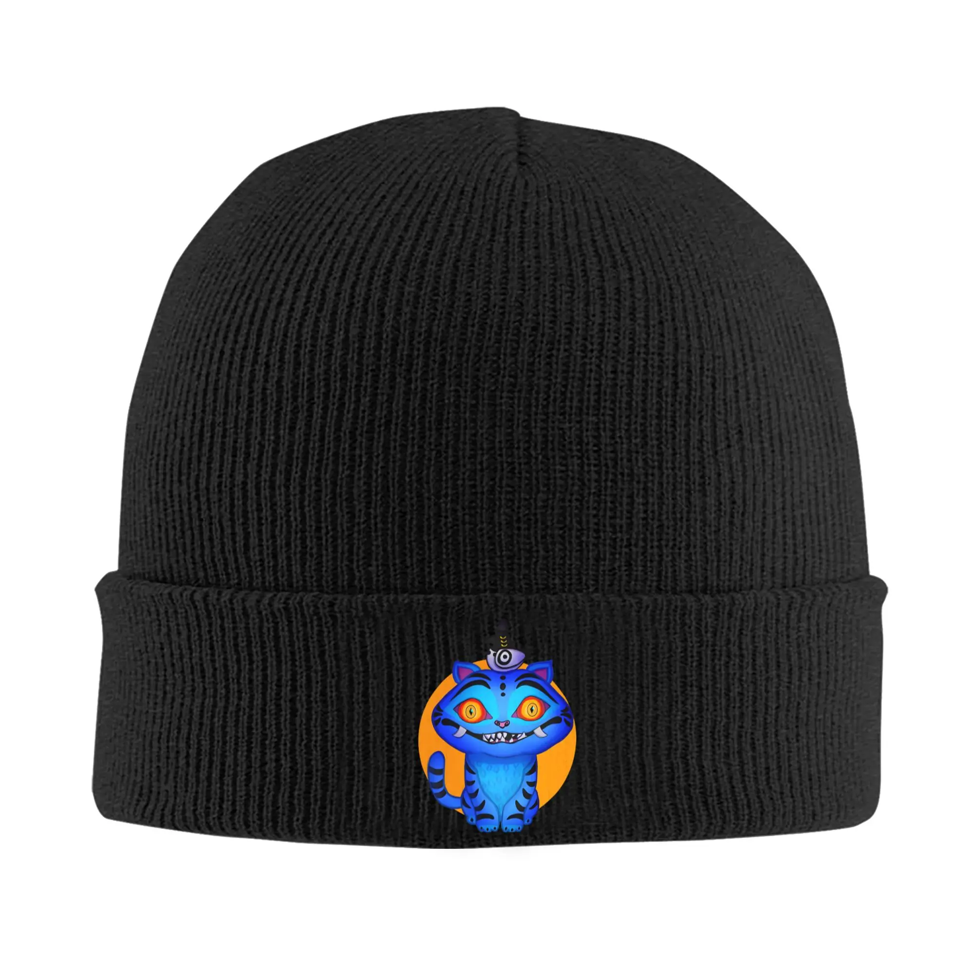 

Cute Tiger Kpop Demon Hunters Knitted Caps Women's Men's Beanies Autumn Winter Hats Acrylic Casual Melon Cap ,