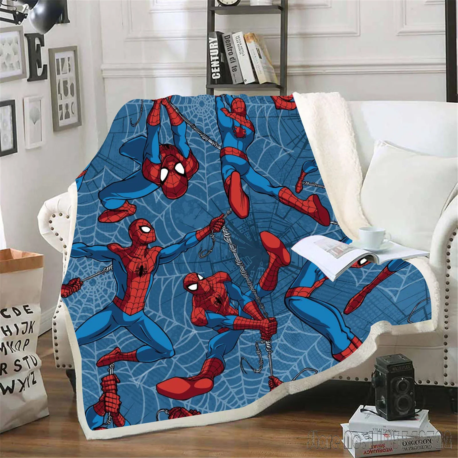 Homem-aranha fotos dos desenhos animados cobertor impresso para crianças lancias fofas kawaii peludo reativo marvel pelúcia personalizado menino adulto presente