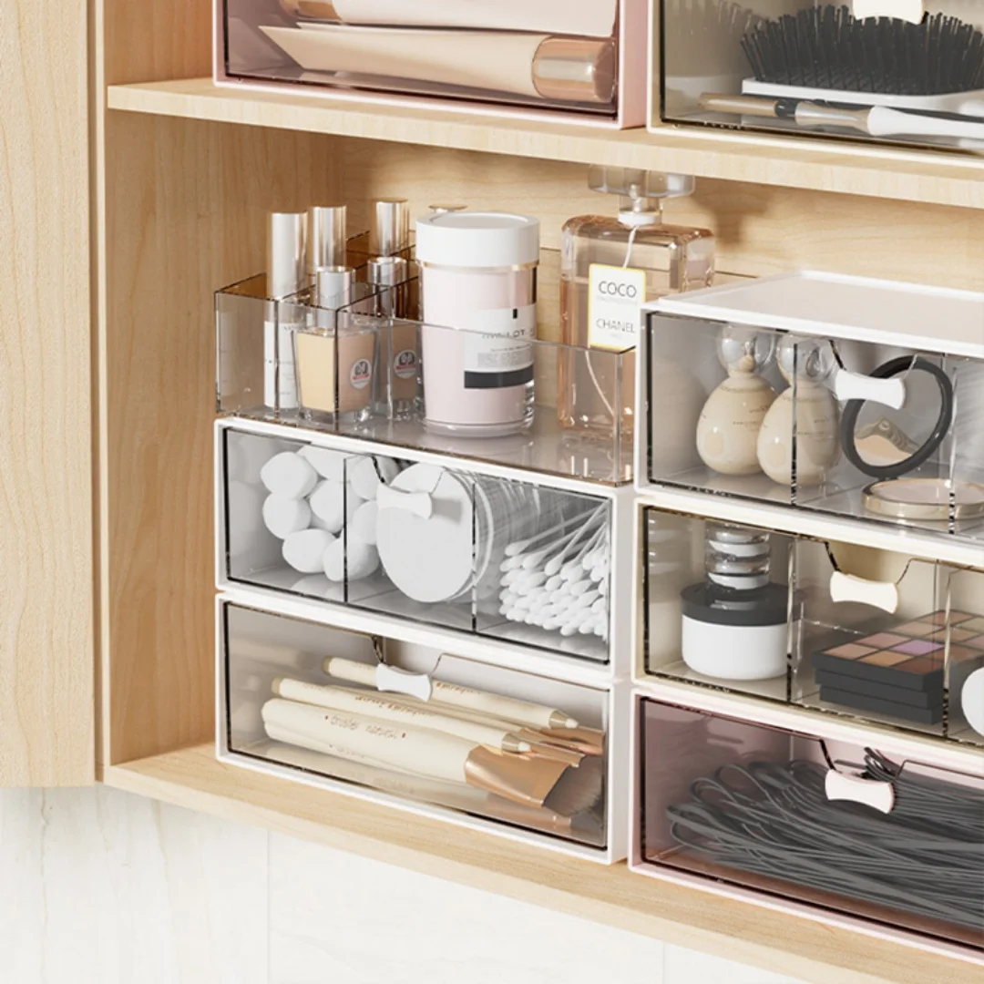 Mirror cabinet storage box, bathroom washbasin, cosmetics storage rack, bathroom cabinet, compartmentalized sorting box
