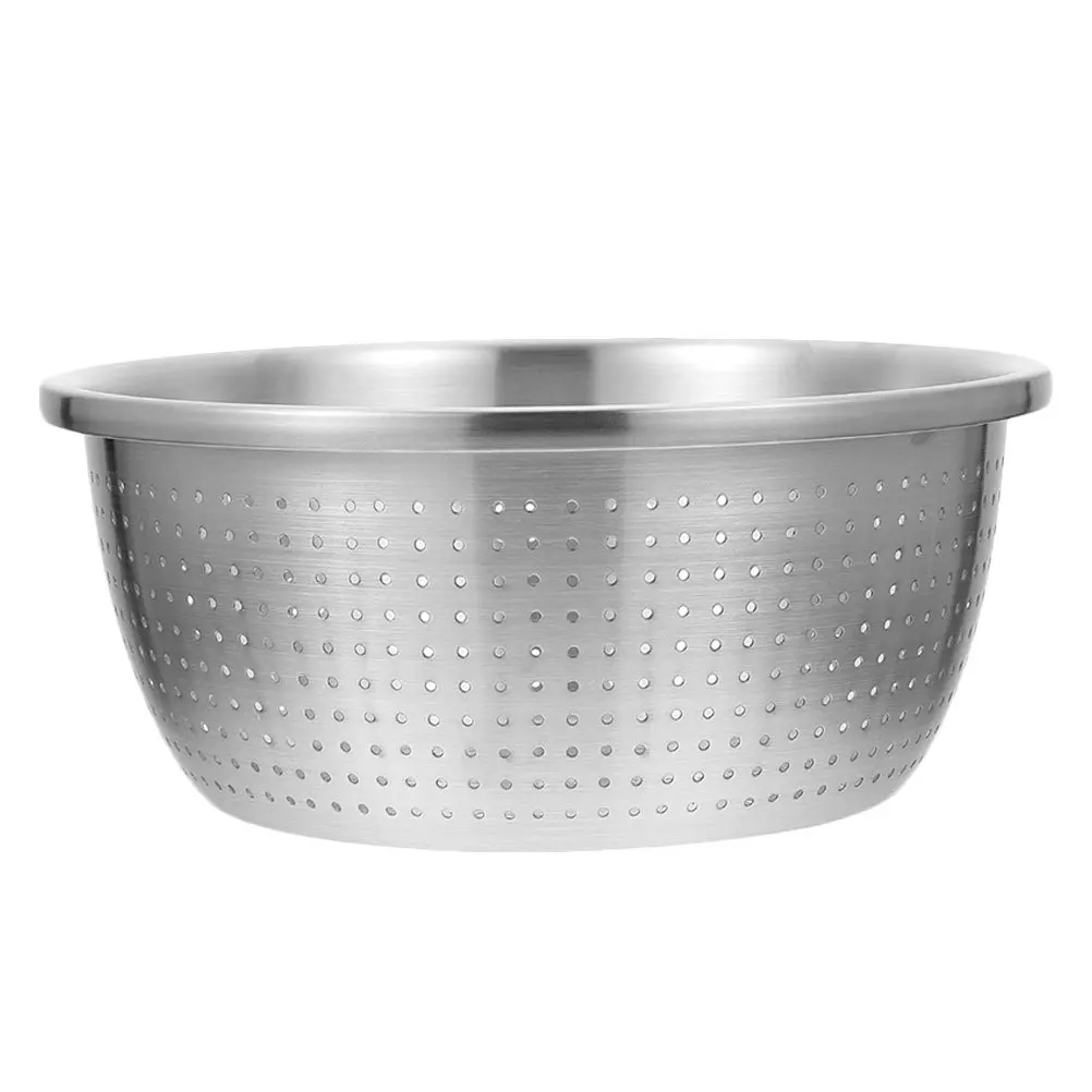 

26Cm Stainless Steel Drain Basket Heavy Duty Perforated Colander for Vegetable Fruit Washing Pasta Draining Kitchen Strainer