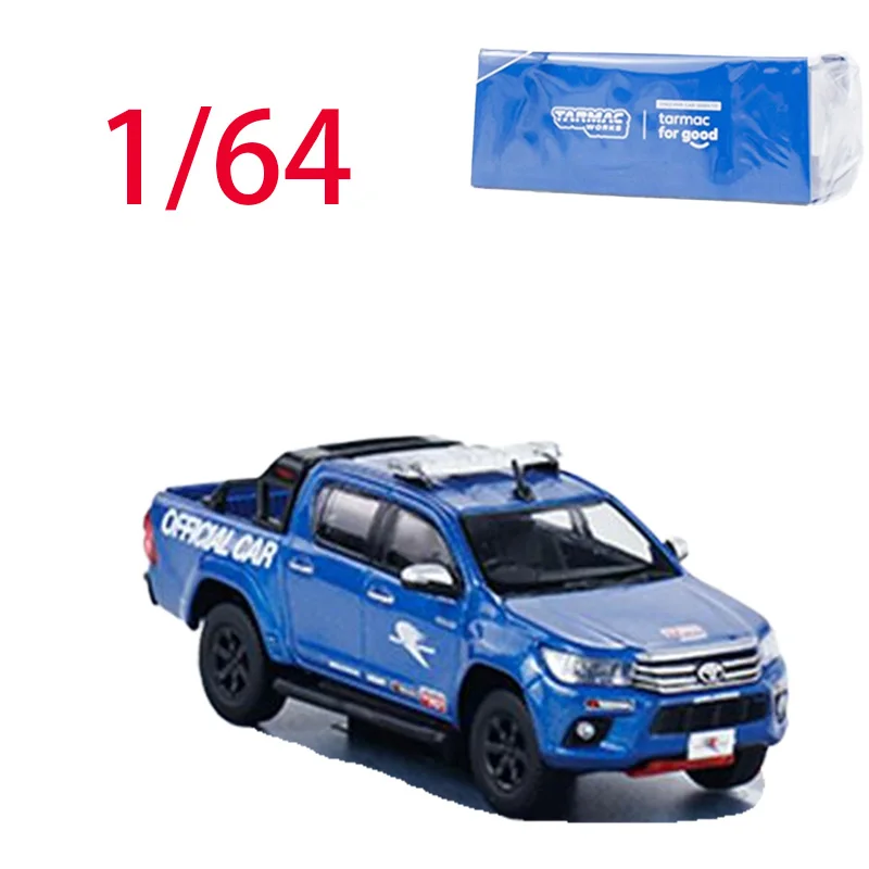 

Tarmac Works, литой под давлением масштаб 1/64, модель автомобиля из сплава Toyota Hilux, пикап, игровой транспорт, игрушки для мальчиков, оригинальная коробка