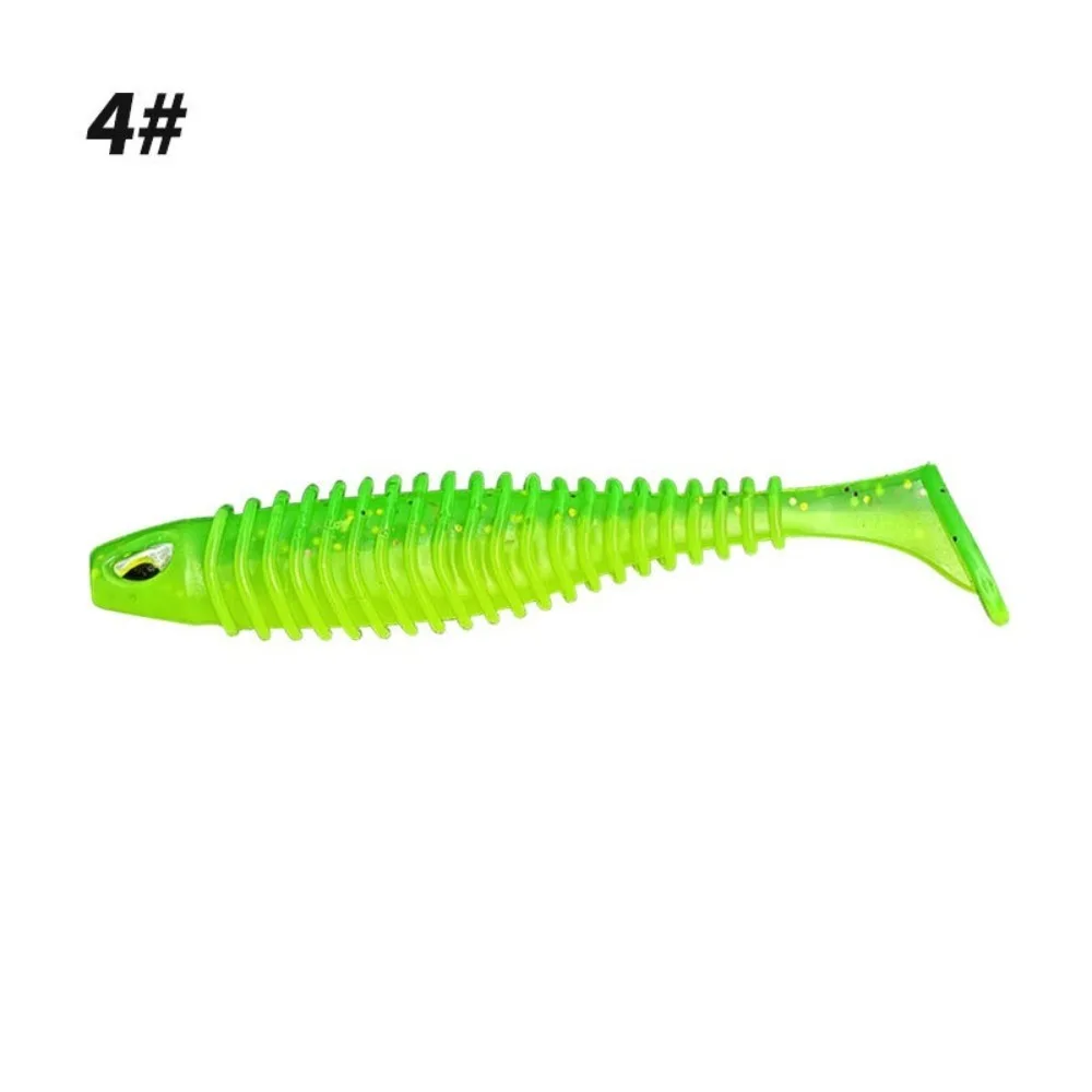 

10Pcs 8cm/11cm Soft Lure Soft Material Ribbed Texture Ribbed Shads Paddle Tail Wobbler Action Fishing Bait Worm Perch Fishing