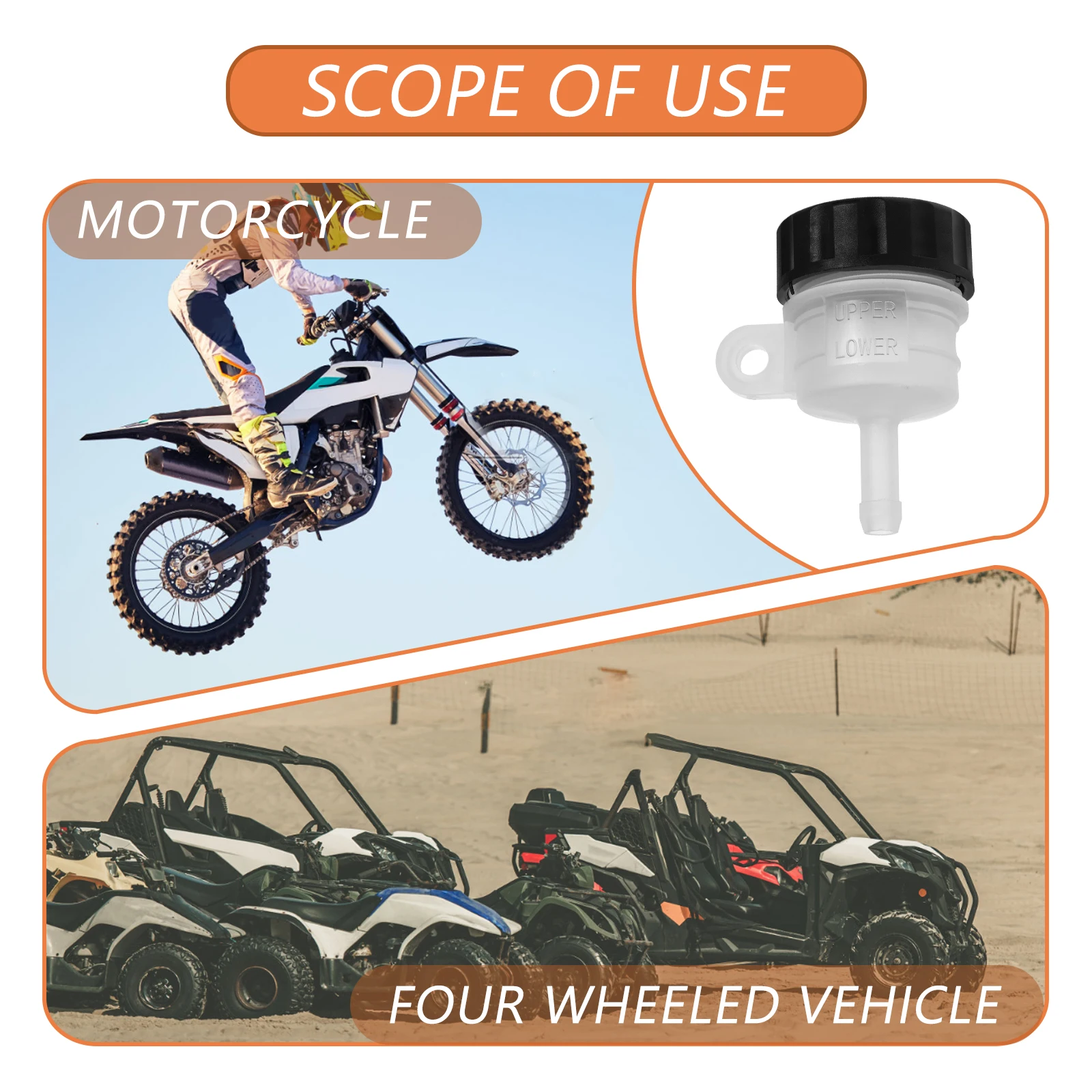 

Rear Brake Pump Oil Cup Tube Master Cylinder Expansion Tank for Motorcycle ATV Quad Bike Fluid Reservoir Bottle Large Capacity