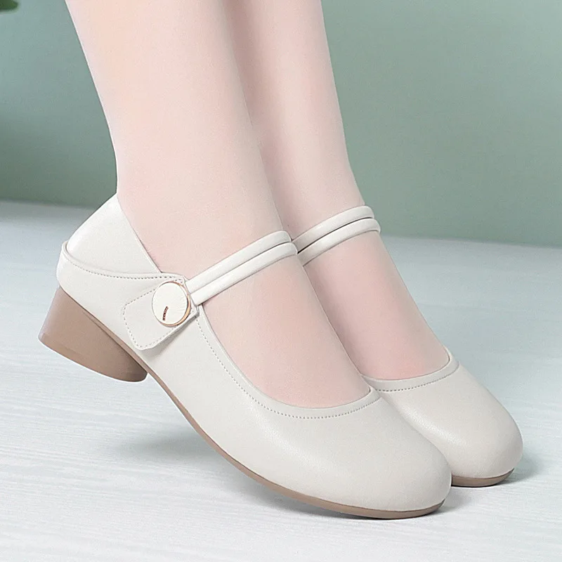 

Ретро туфли Мэри Джейн на платформе, размеры 35-42, дышащие, удобные, на низком каблуке, из натуральной кожи, весна 2026