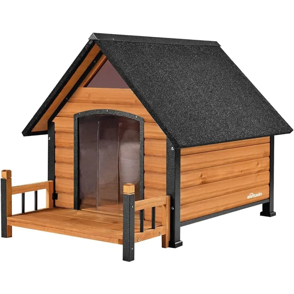 Outdoor kennels, bite-proof design, small to medium-sized dog home with porch, waterproof and elevated indoor kennels