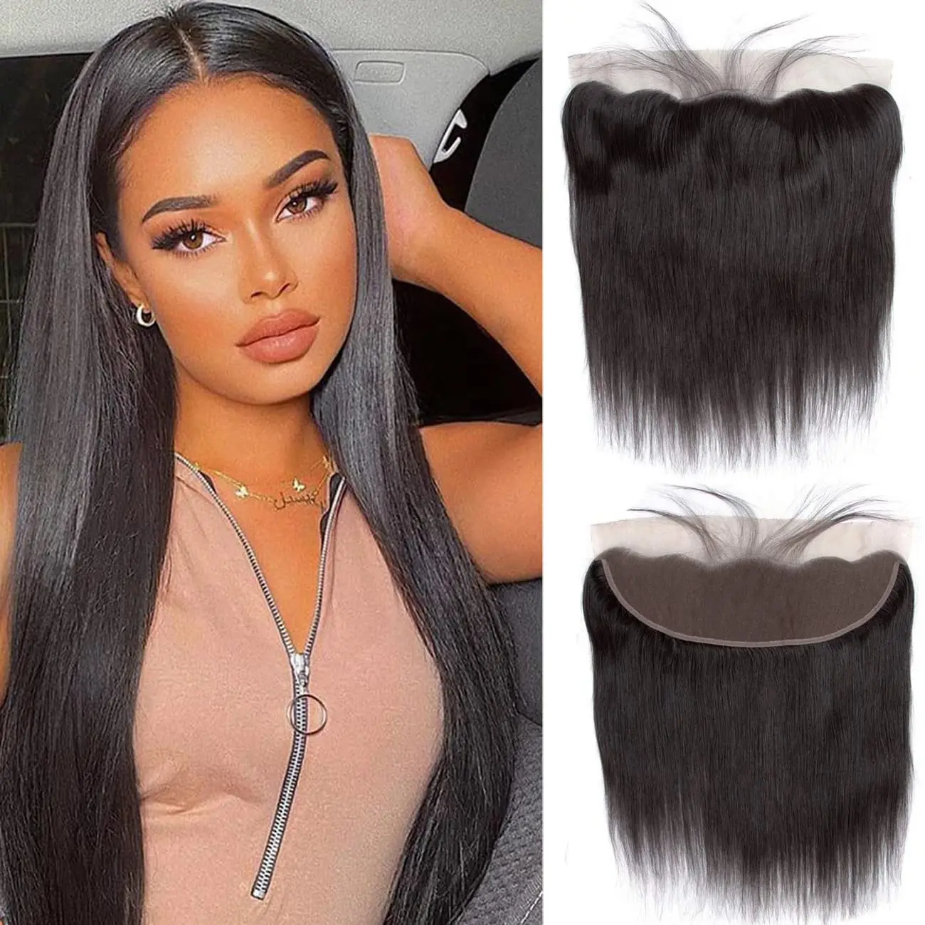 13x4 Lace Frontal Only Human Hair Frontal Closure Transparent Lace Straight Frontal Lace Closure 13x4 Natural Hairline Closure