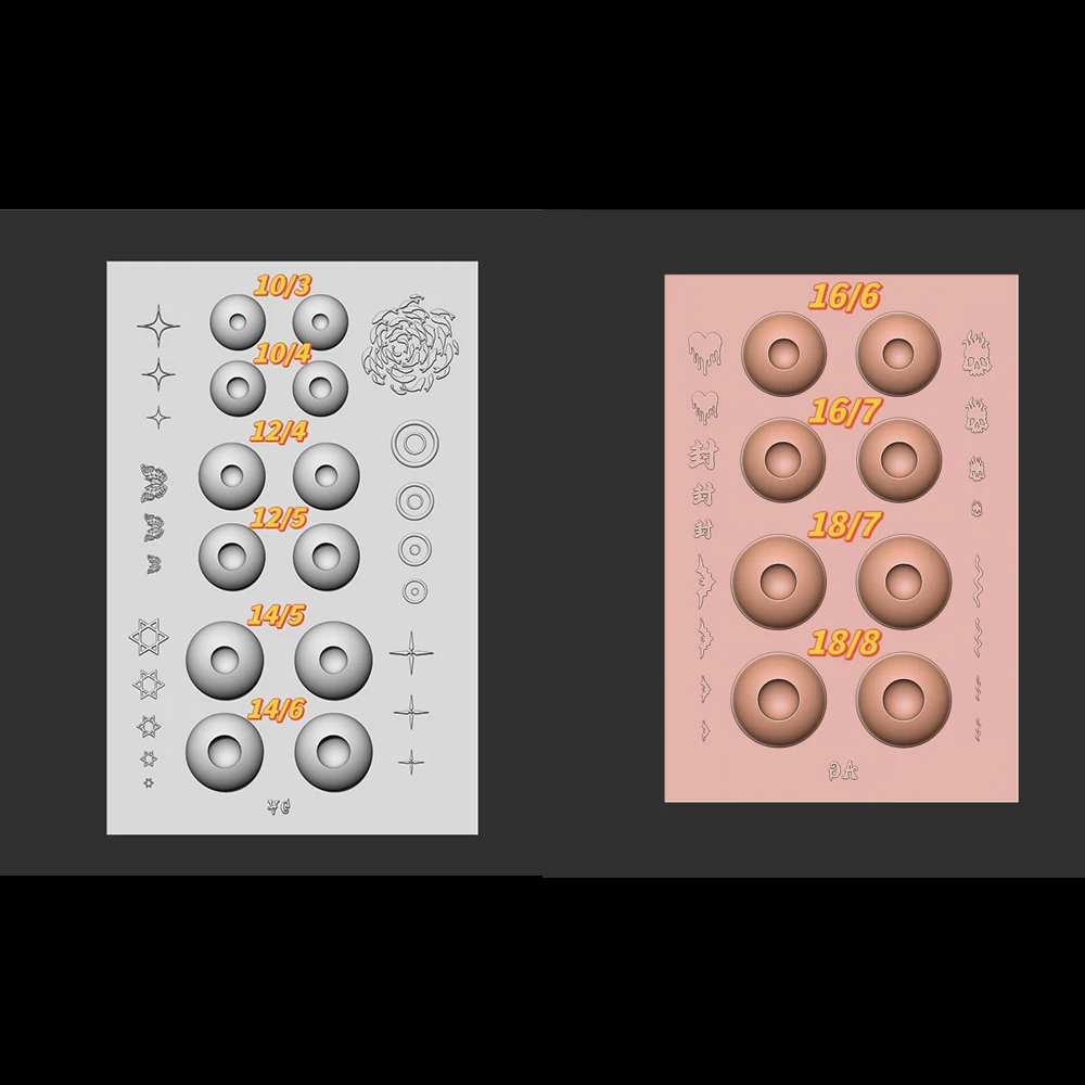 Doll Eye Mold Fundus Patterned DIY Handmade Doll Accessories Plastic Molds Doll Resin Eye Mold 10/12/14/16/18mm