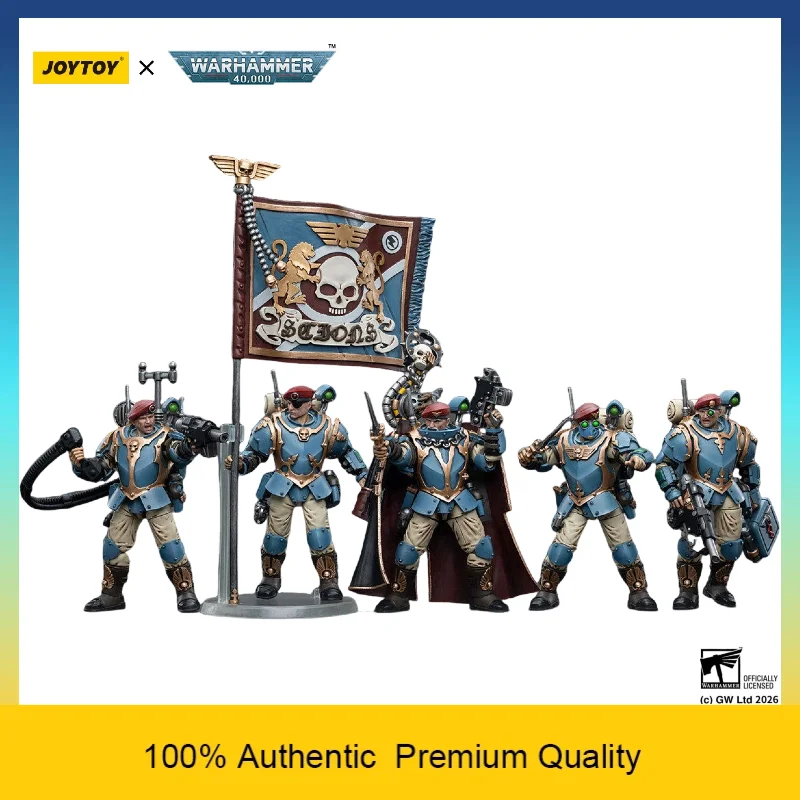JOYTOY Warhammer 40K Tempestus Scions Command Squad 55th Kappic Eagles 5-Pack 1/18 Sci-Fi Articulated Action Figure Set