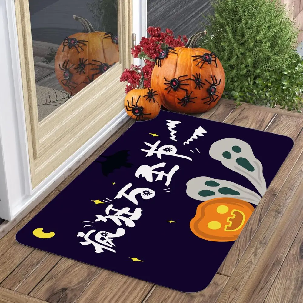 

VIKAMA Flannel Entry Mat - Plush, Warm for Halloween. Soft, Cozy, Anti-Slip, Wear-Resistant, Easy to Maintain. Perfect for Doorw