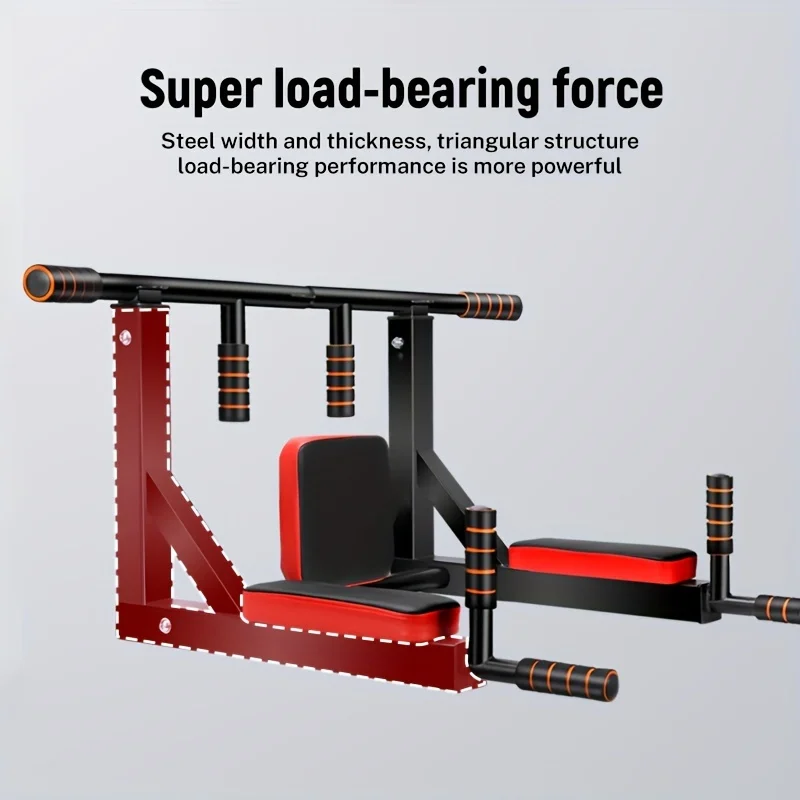 Multifunctional Wall Mounted Pull Up Bar Chin Up Bar Dip Station for Indoor Home Gym Workout, Power Tower Set Training image 5