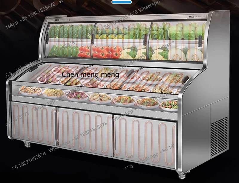 

Display cabinet Refrigerated fresh-keeping cabinet Cold dish cabinet BBQ skewers Frozen three temperatures