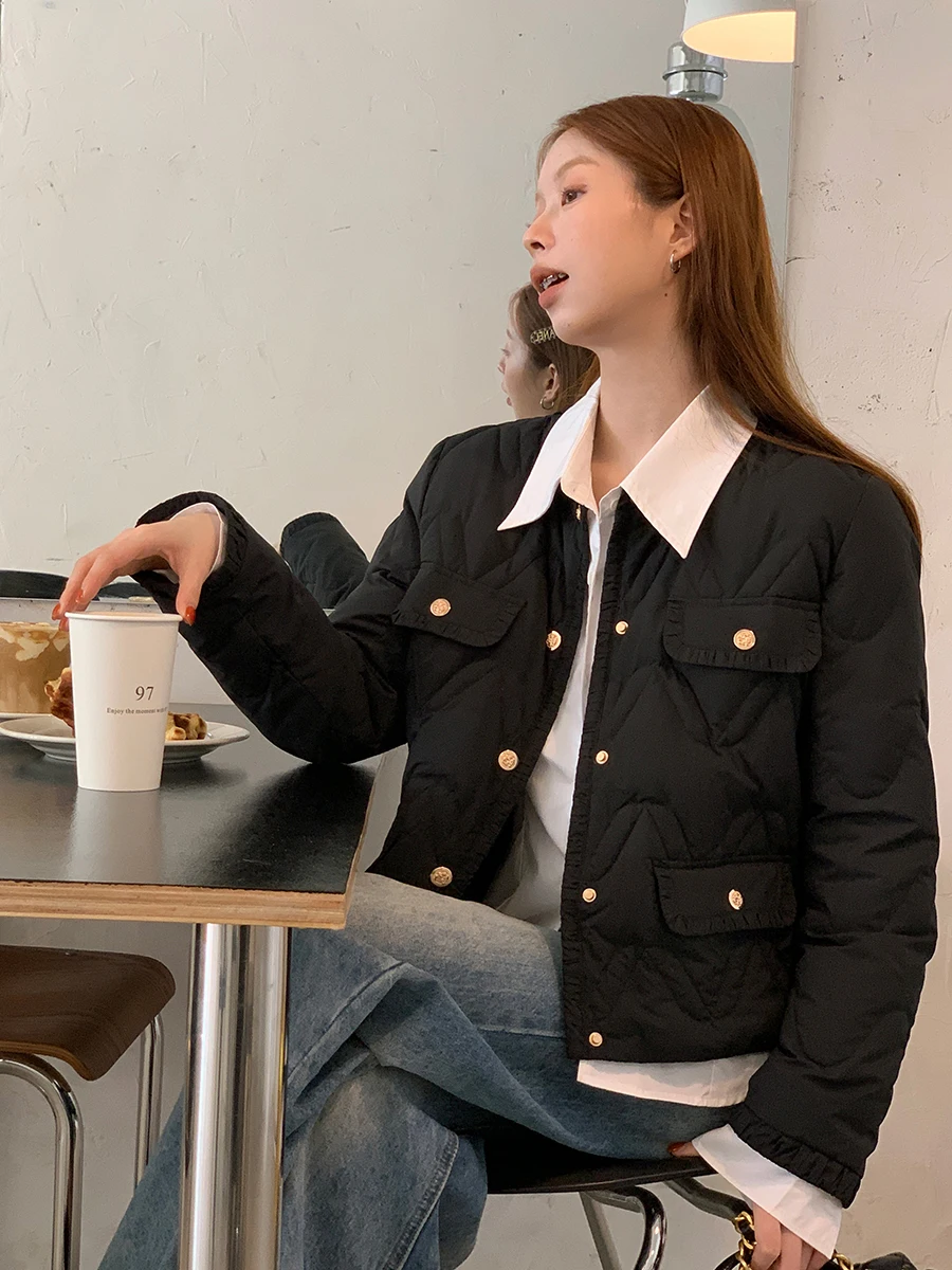 Lekka, biała kurtka puchowa damska zimowa nowa kolekcja 2025 cienka, mała rozmiar, super ładna kurtka do pracy...