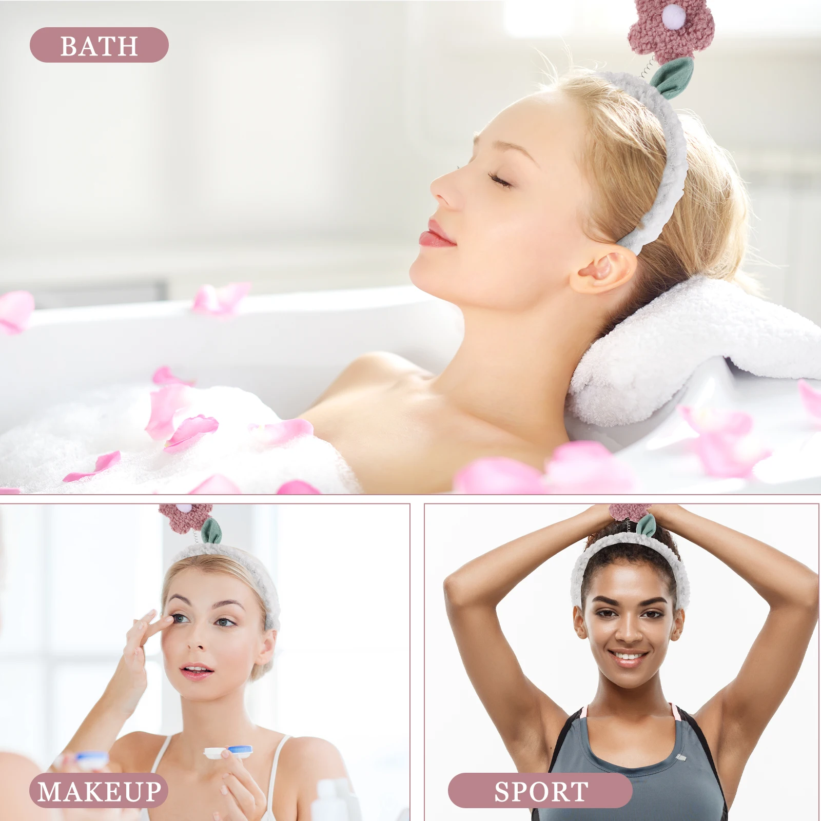 

Soft Cartoon Flower Headband Cute Floral Hairband Hair Wash Makeup Headband for Women Daily Use Cute Headbands
