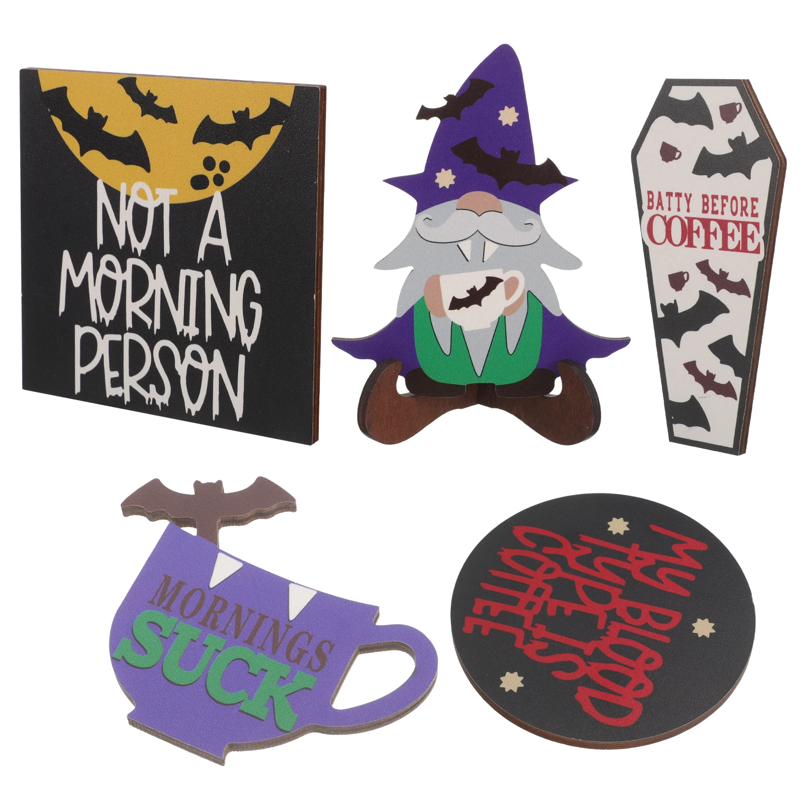 Halloween Bat Decor Tiered Tray Wood Signs Tabletop Fall Kitchen Halloween Wood Signs Decorations Indoor Party