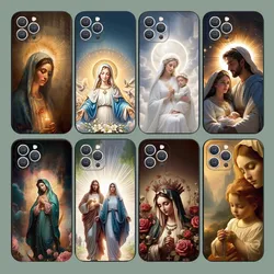 Virgin Mary And Jesus   Phone Case For iPhone 15,14,13,12,11,Plus,Pro Max,XS,X,XR,SE,Mini,8,7 Soft Silicone Black Cover