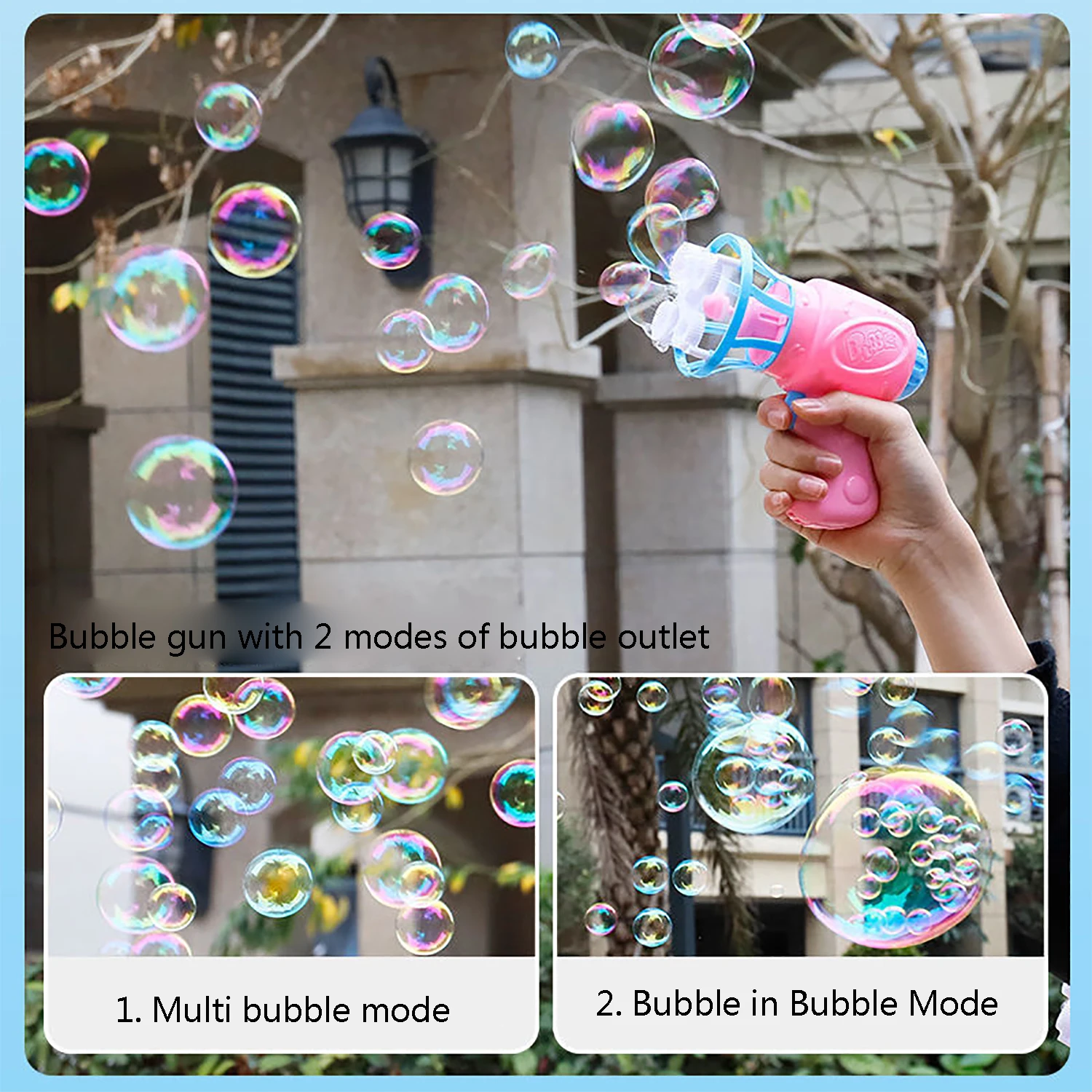 Children's Electric Bubble Machine Multi hole Bubble Fan 2-in-1 Outdoor Interactive Toy