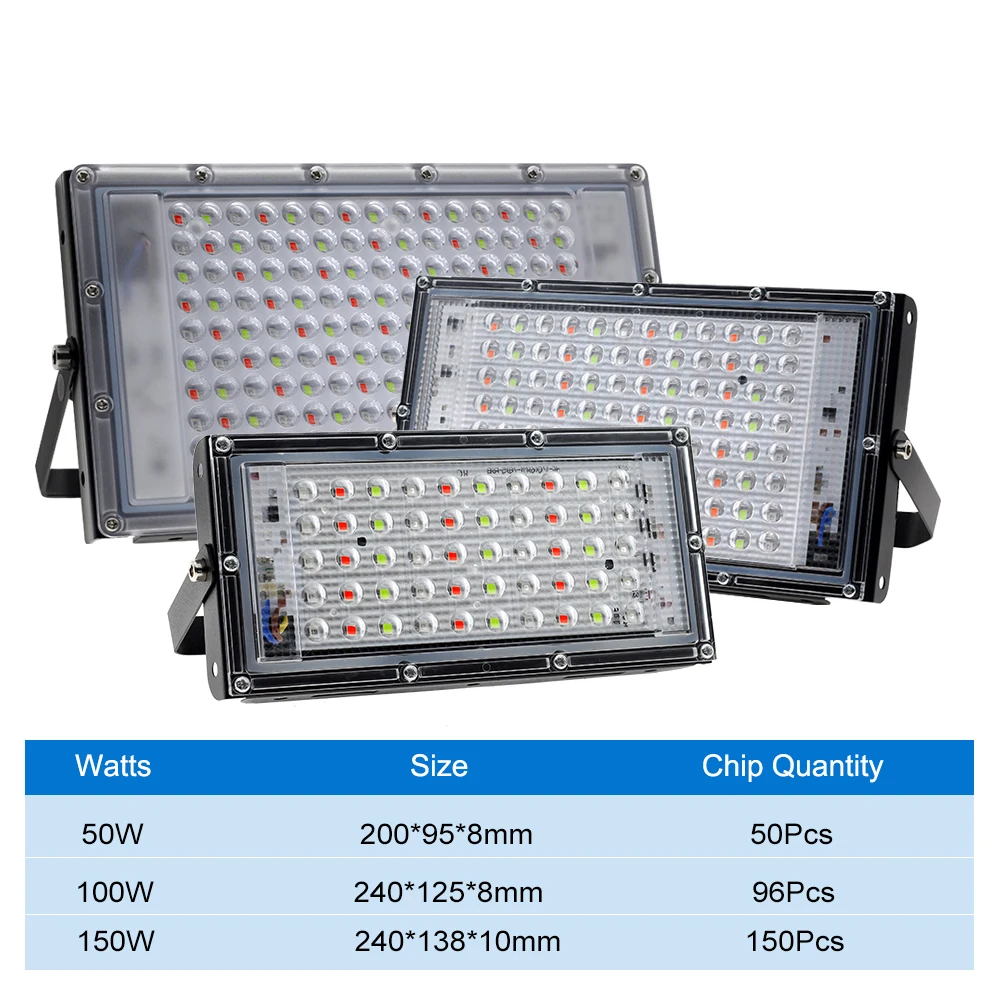 AC220V RGB LED Flood Light 50W/ 100W /150W Waterproof Outdoor Flood Light Landscape Lighting with Remote Control
