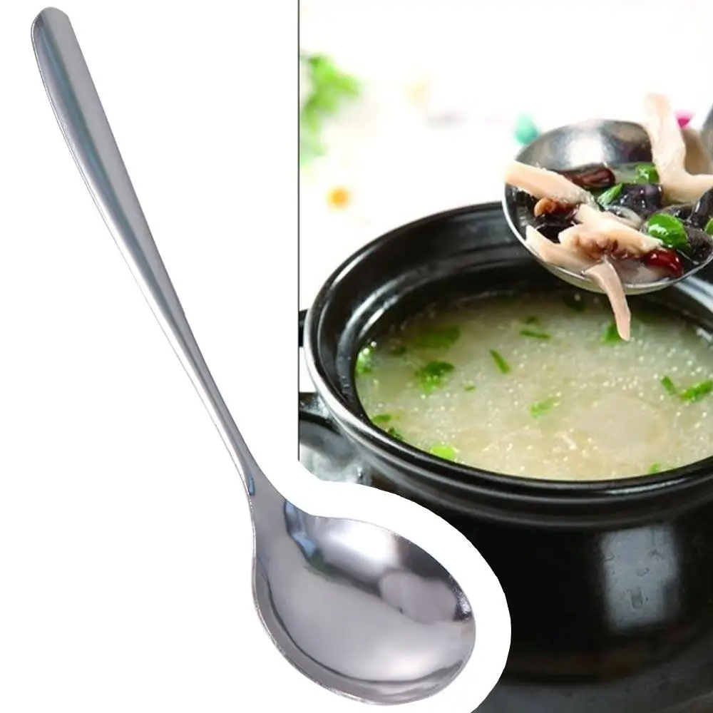 Thick-Handled Stainless Steel Spoons Premium Comfortable Grip Soup Spoon Durable Rust-Resistant Serving Spoons Restaurant