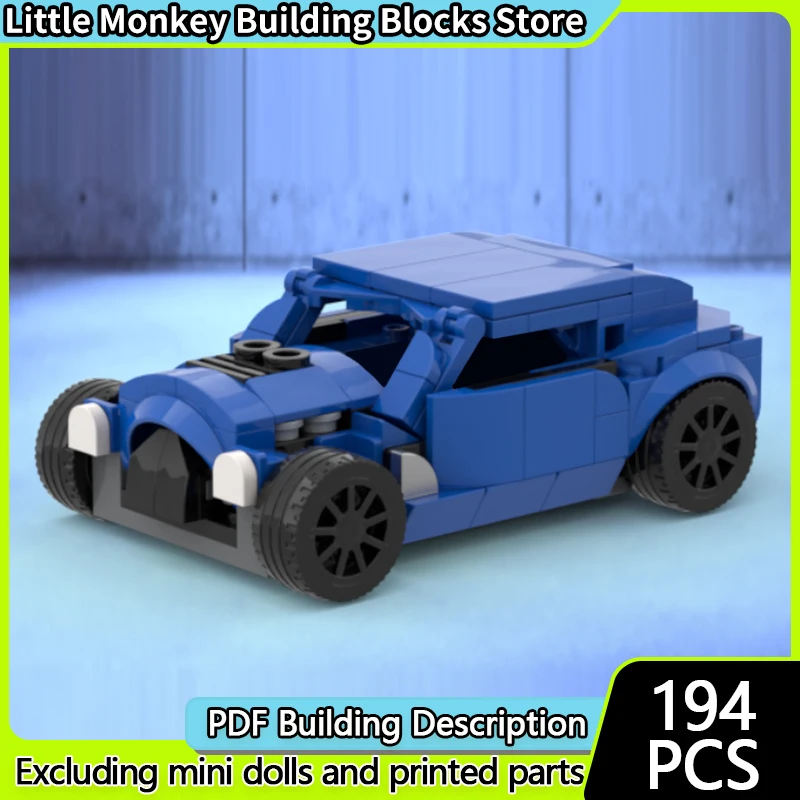 

Speed Racing Car Model MOC Building Bricks Blue Modified Car Modular Technology Children Holiday Gifts Assemble Toys Suit