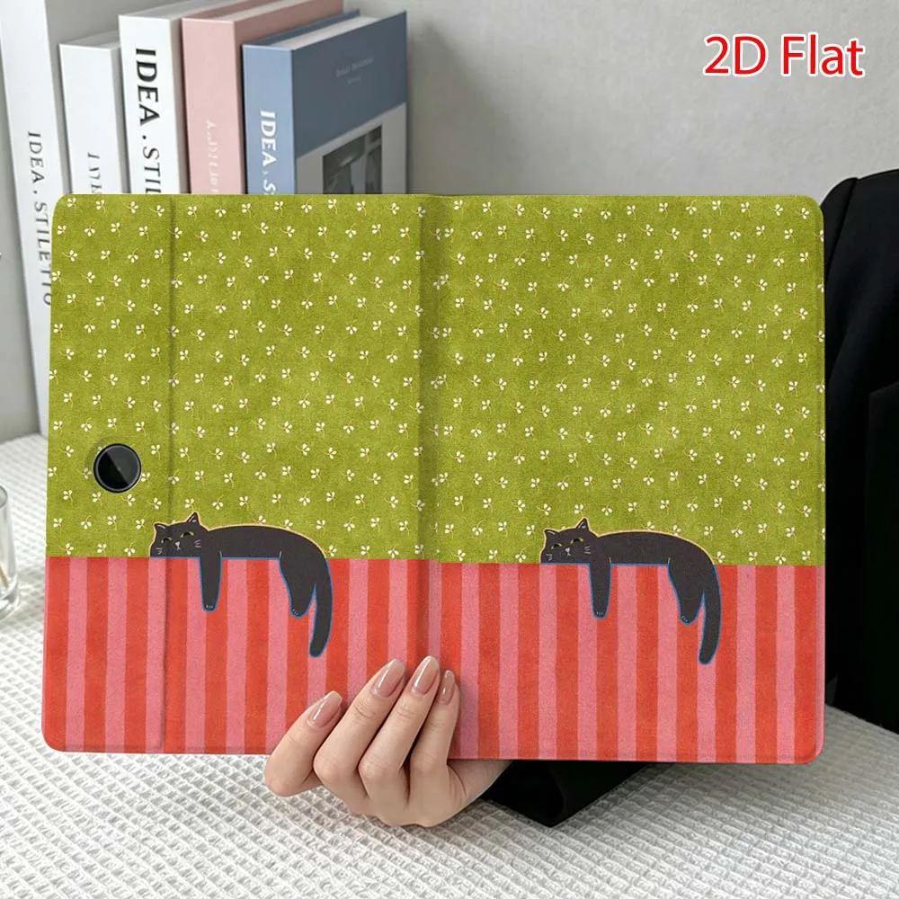 Cat stripe pattern Soft For OPPO VIVO IQOO OnePlus Realme Pad 3 Pro 13 12.1 11.4 11 inch Pen Tray Tablet Case