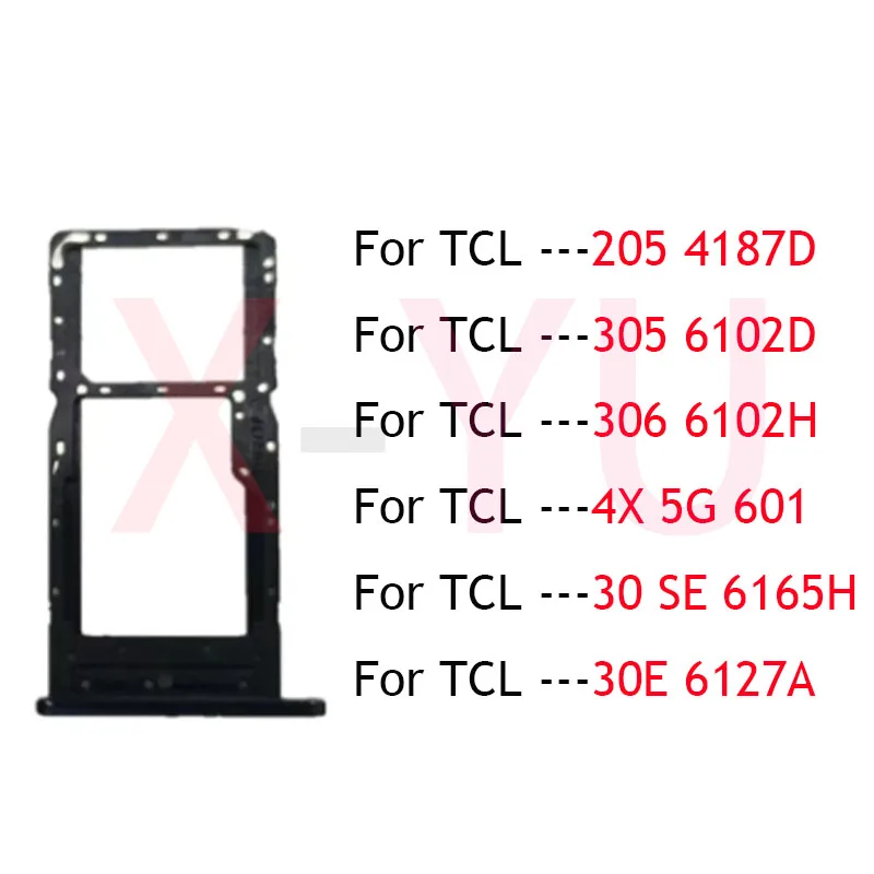 Substituição do adaptador do entalhe do cartão SIM, suporte da bandeja, peças de reparo, TCL 205 305 306 4X 30E 30 SE 5G 6165H 6125A 6102D 6102H 601 4187D