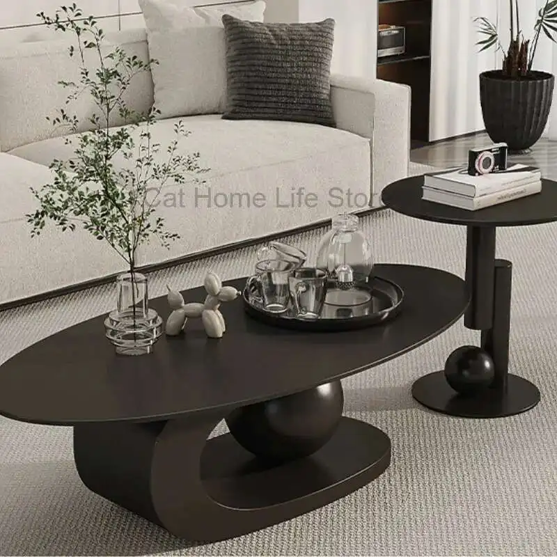 كريم القهوة المركزية طاولات الصخور غرفة المعيشة الحديثة بسيطة الجدول الجانب مركز القهوة مصمم غرف أثاث المنزل Mesas #2