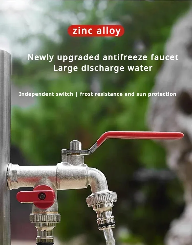 真ちゅう製の水の蛇口、ボールバルブ、ガーデンツール、内部の外側、使用が簡単、レバーハンドル、水やり用品、1/2