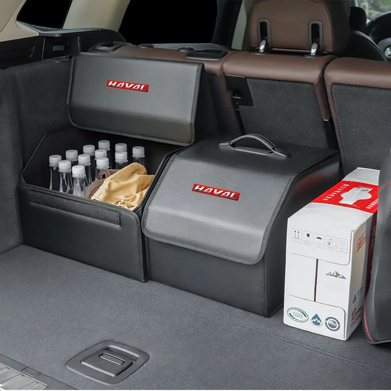 Car Trunk Storage Bag Leather Camping Box Collapsible For Great Wall Haval F7 H6 H2 H3 H5 H7 H8 H9 M4 F7X F7H H2S Jolion