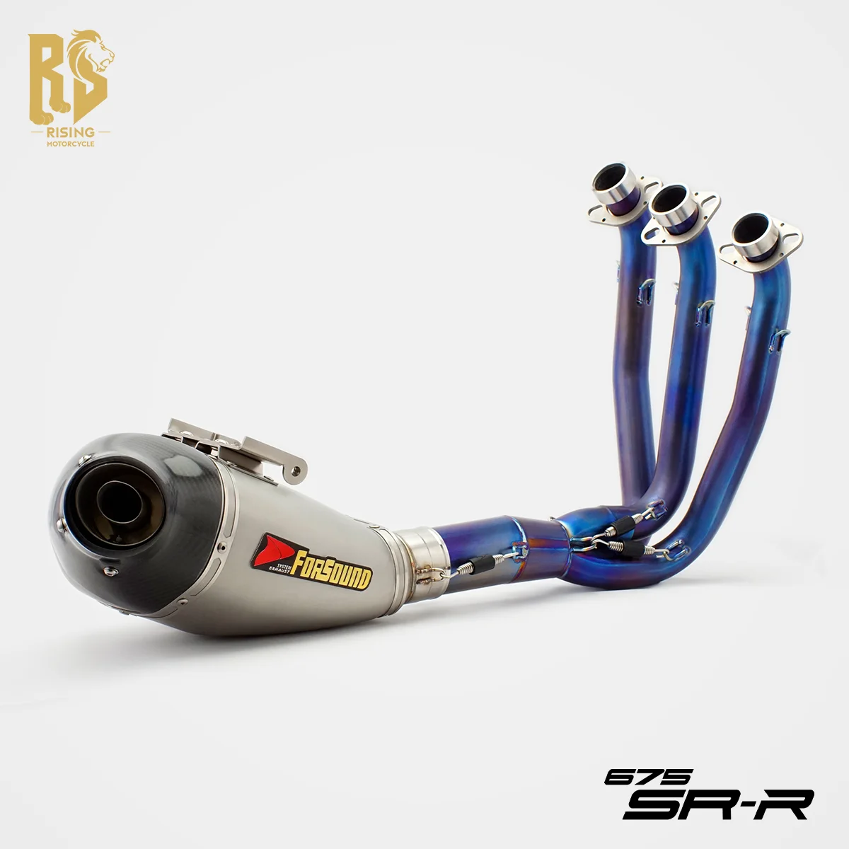 For CFMOTO 675SR-R 675NK Exhaust Pipe Full Series Titanium Alloy Front Section Stainless Steel Semi-Back Pressure Bottom Exhaust