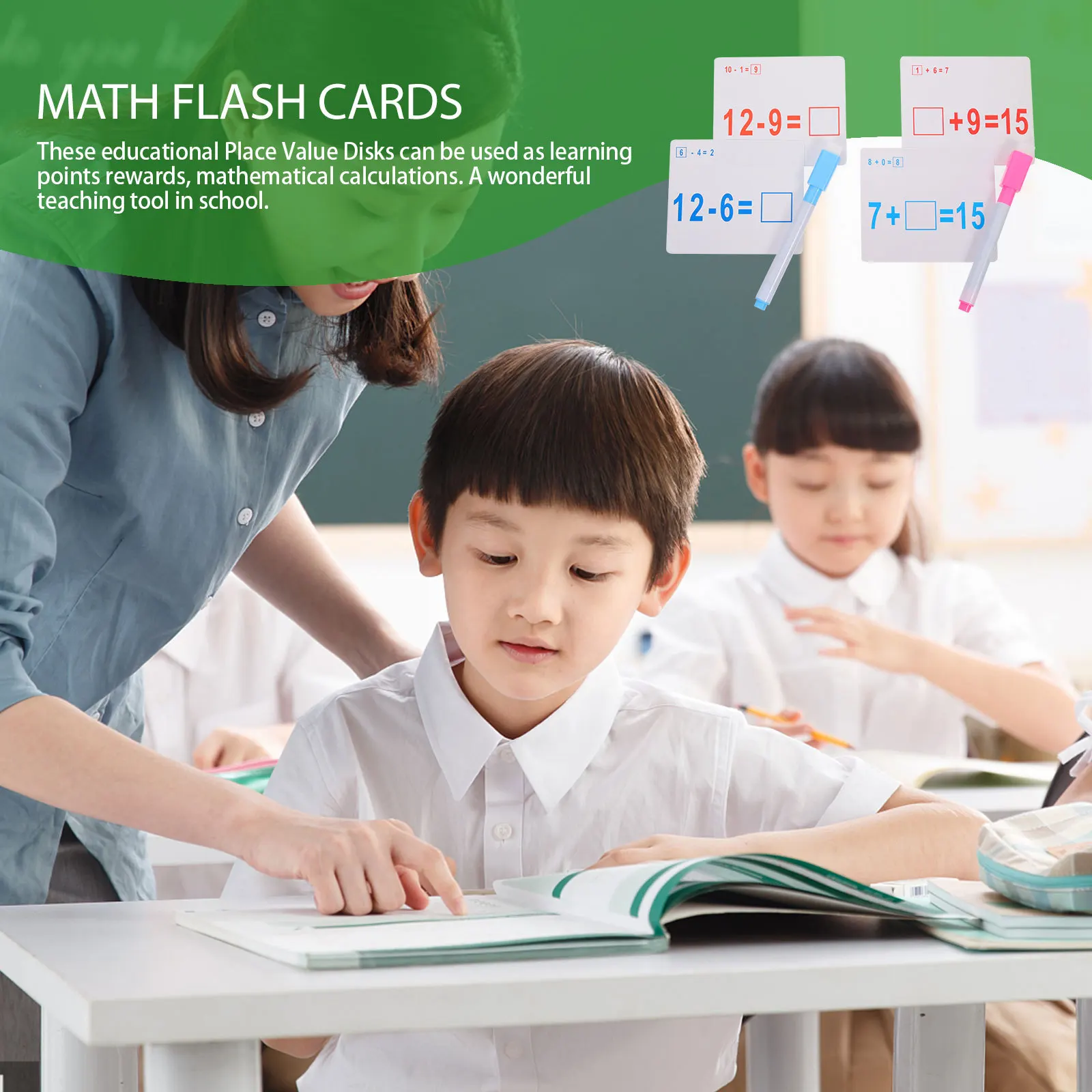 

2Sets Arithmetic Flash Cards Math Learning Supplies Addition Subtraction Educational Cognitive Kids Study Tools
