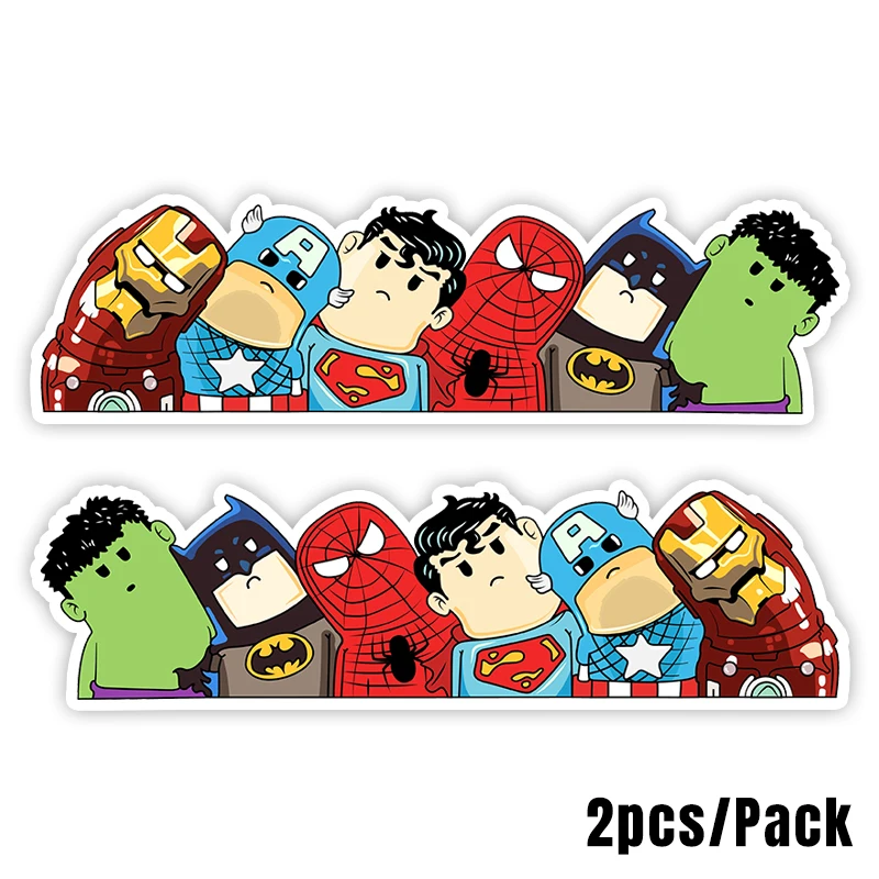 

2PCS Self-adhesive Decal Супергерои цветная Car Sticker Waterproof Auto Decors on Bumper Rear Window Laptop