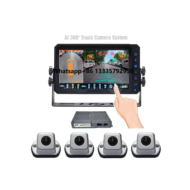 

AI 360 Degree Bird View Surround Panoramic View Safe Driving Assistance DVR 1080p System for School Bus Truck