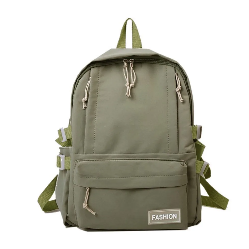حقيبة مدرسية عصرية بلون سادة، خفيفة الوزن، نمط حلو، حقيبة ظهر بلون سادة، جيوب متعددة، تصميم كاجوال، حقيبة ظهر للطلاب للفتيات #1