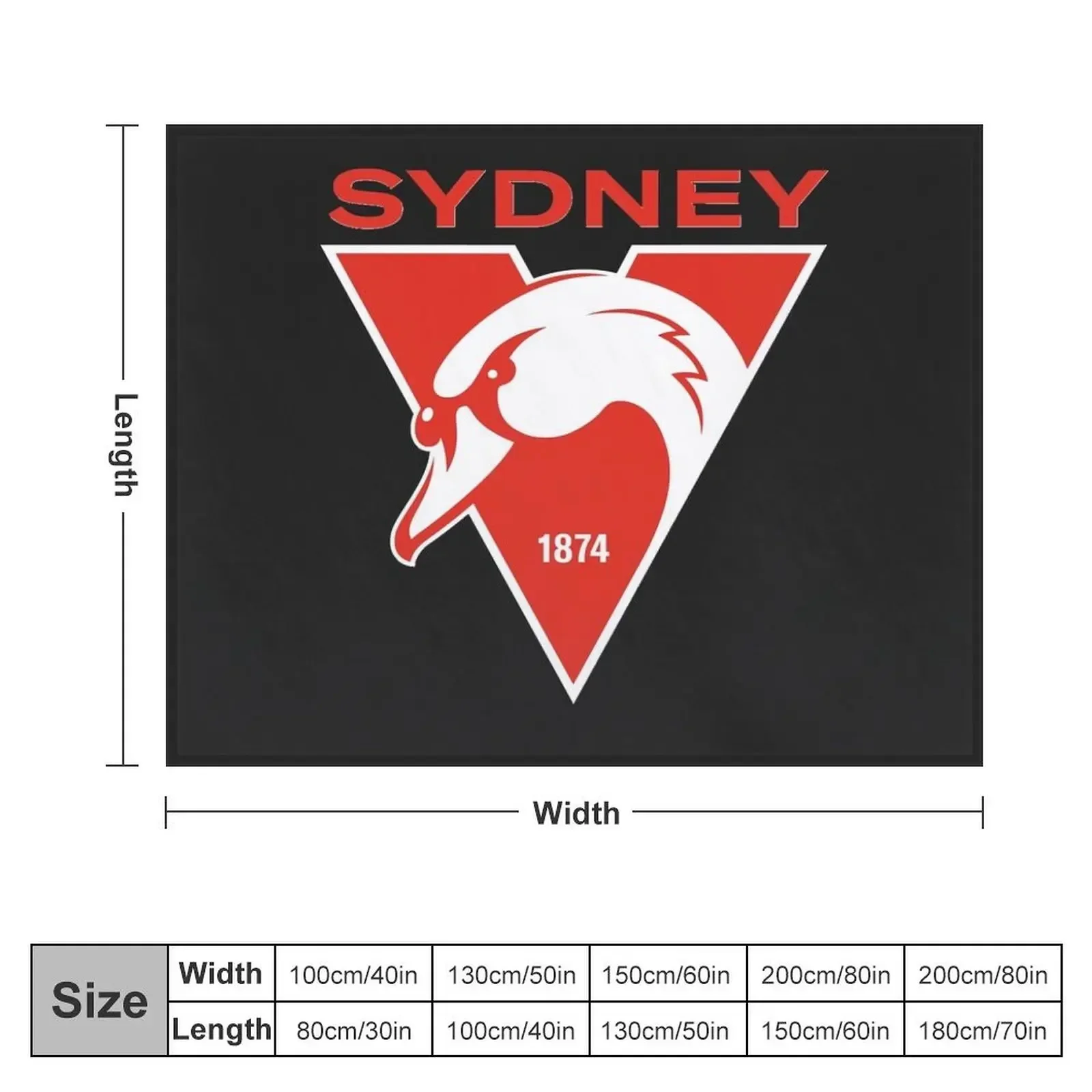 Sydney the Bloods Swans Haughty Swannies-Logos Classic T-Shirt Throw Blanket Cute Plaid Luxury St Large Blankets