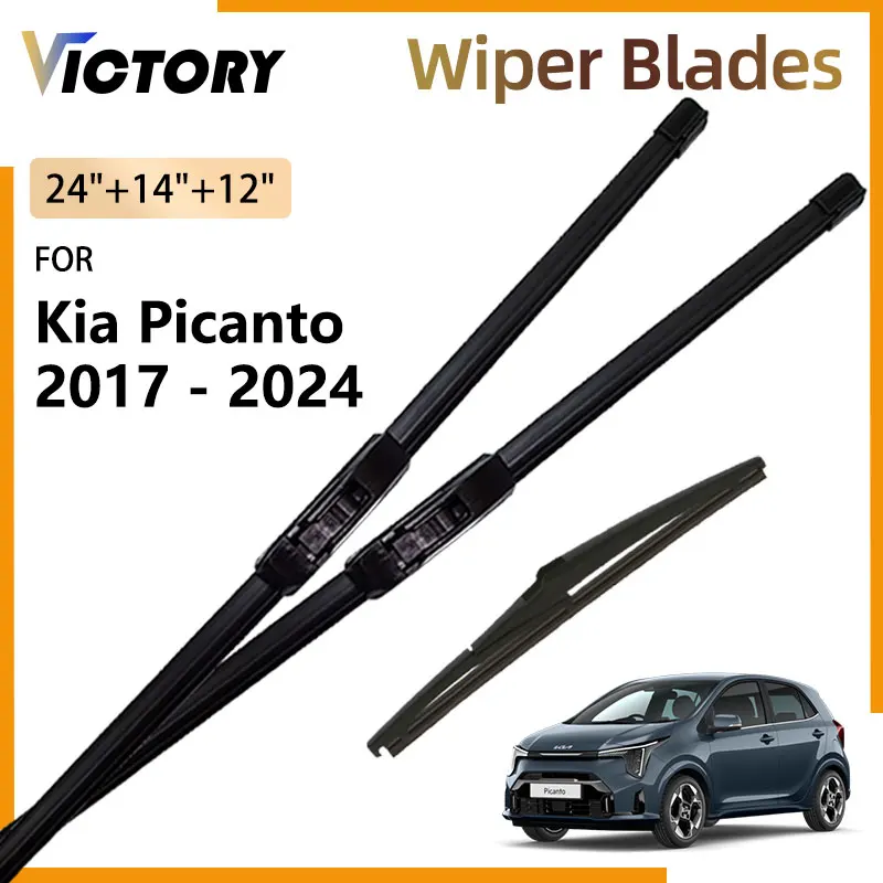 Front Rear Wiper Blade For Kia Picanto Morning Grand Eko Taxi 2017 - 2024 GT Line Accessories Windshield Windscreen Window Brush