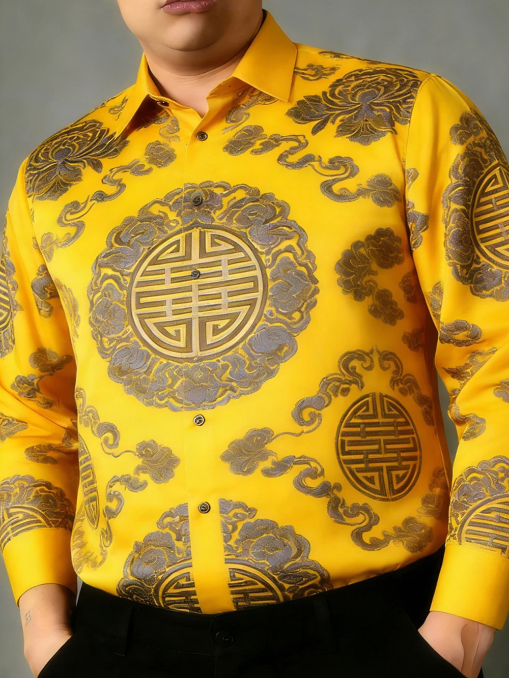 Men's Fashion Plus Size Long Sleeve Shirt Natural High Definition Pattern 3D Printed Shirt Hawaiian Vacation Party Shirt for You