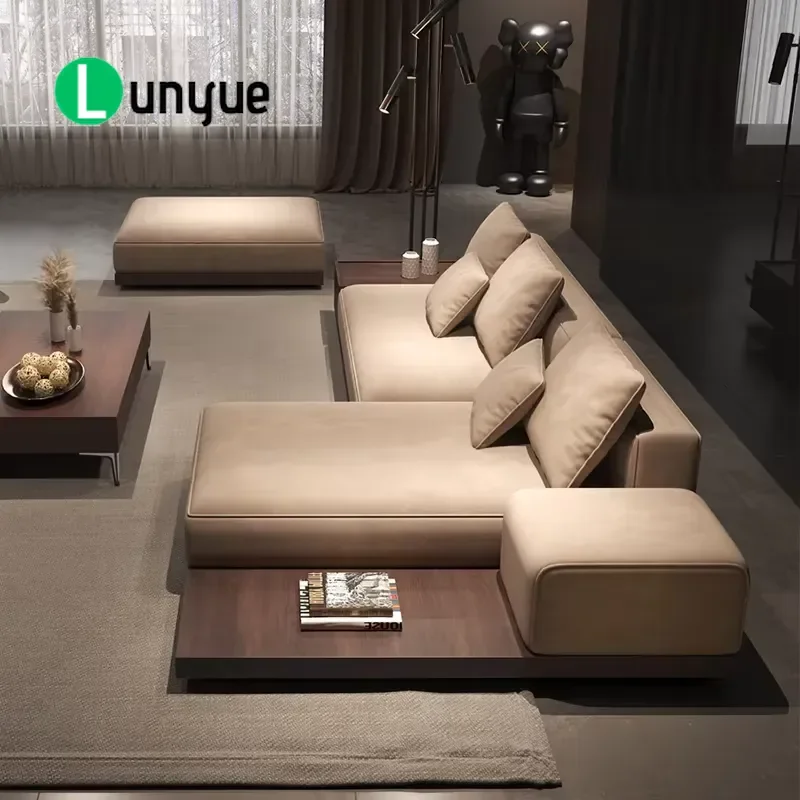 Japanese Style Sofa Solid Wood Fabric Large Villa Flat Apartment Homestay Corner Luxury Sectional Creative Wooden Sofa