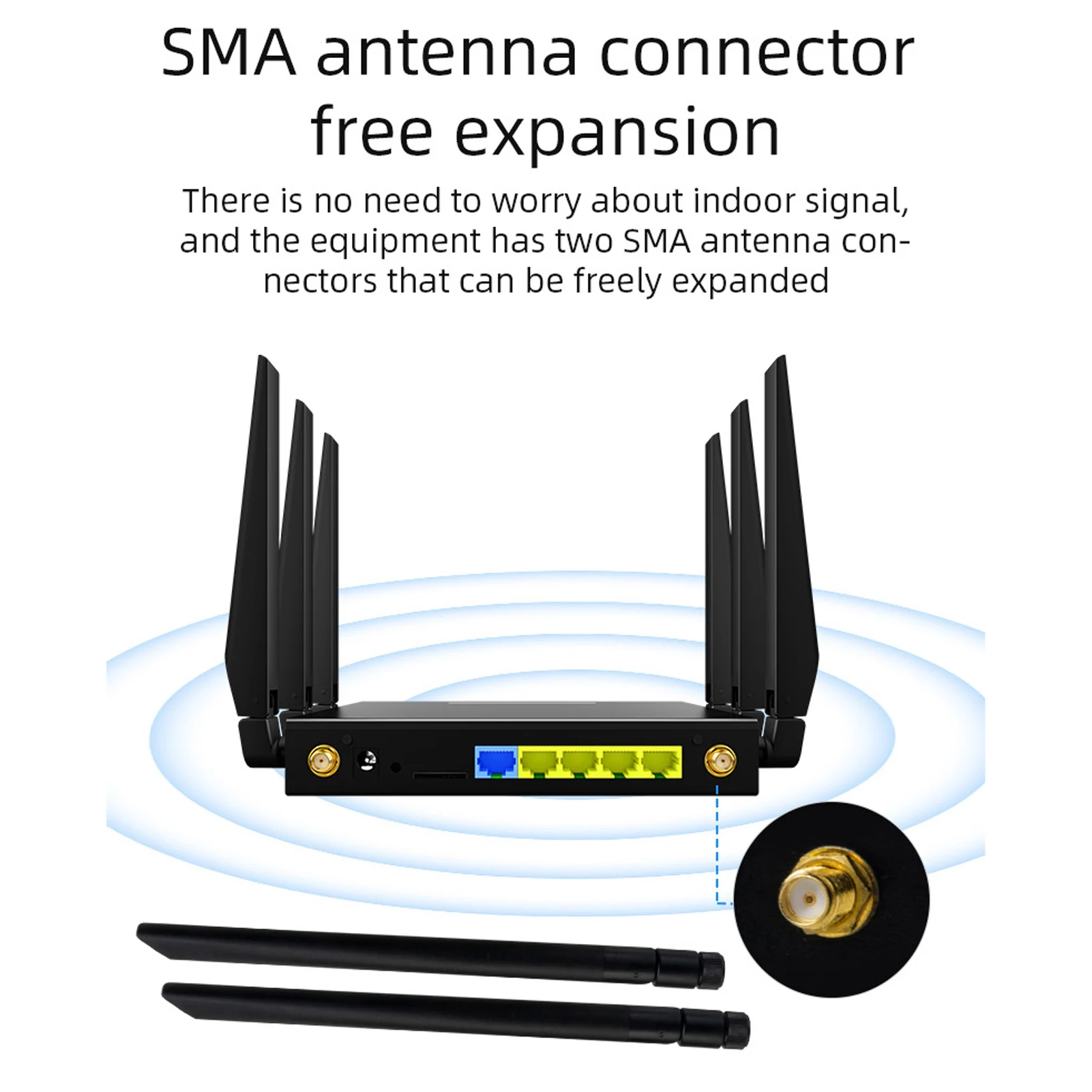 5G CPE Router with SIM Card Slot Dual Band WiFi6 1000Mbps Gigabit Ethernet Network 5G WiFi Router with 8 Antennas for Asia