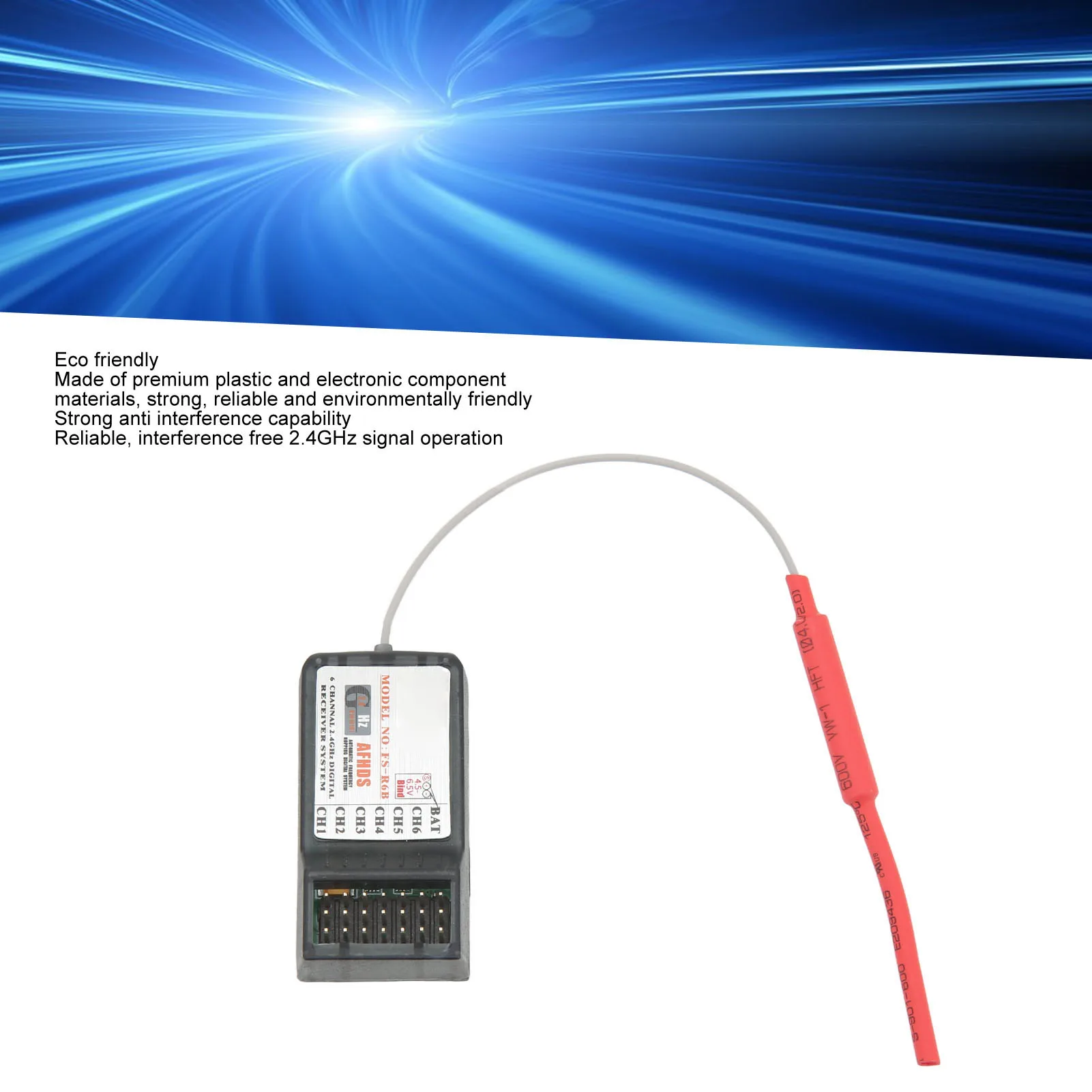 FlySky I6 I10 TH9X FS CT6B FS T6 RC 송신기 교체용 수신기 RC 교체용 수신기용 FS R6B 2.4Ghz 6채널 RC 수신기