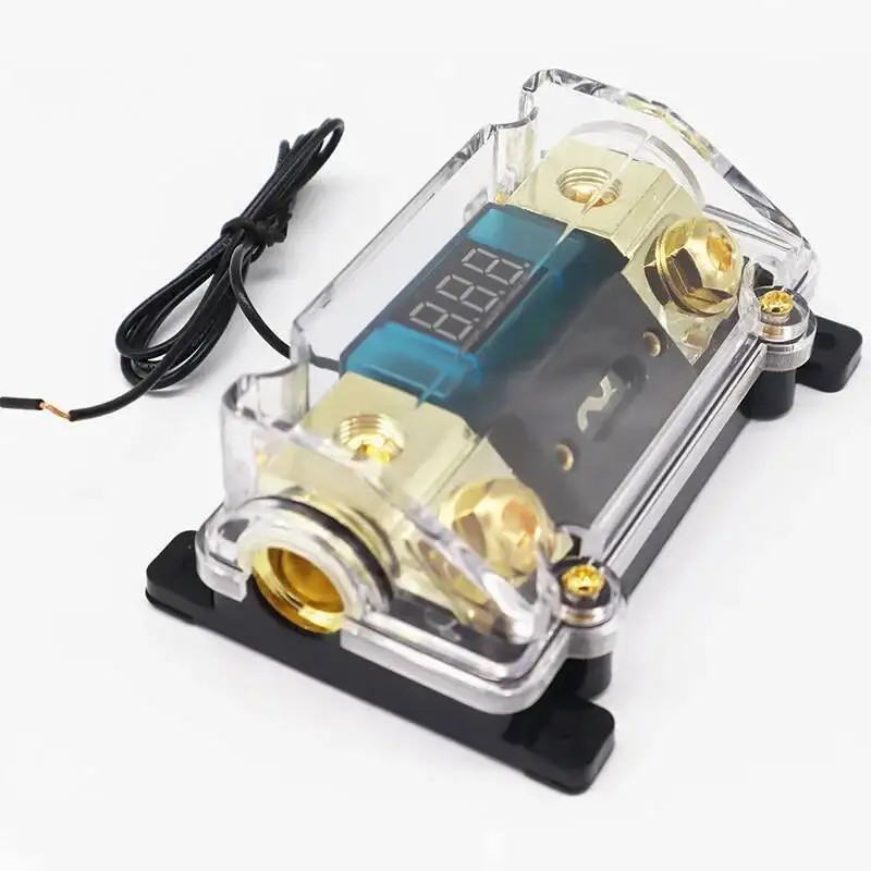 Car Stereo Audio Led Display Digital Voltage Inline ANL Holder 0 2 4 Gauge In Out With 100 150 200 300 250 Amp Fuse view 5