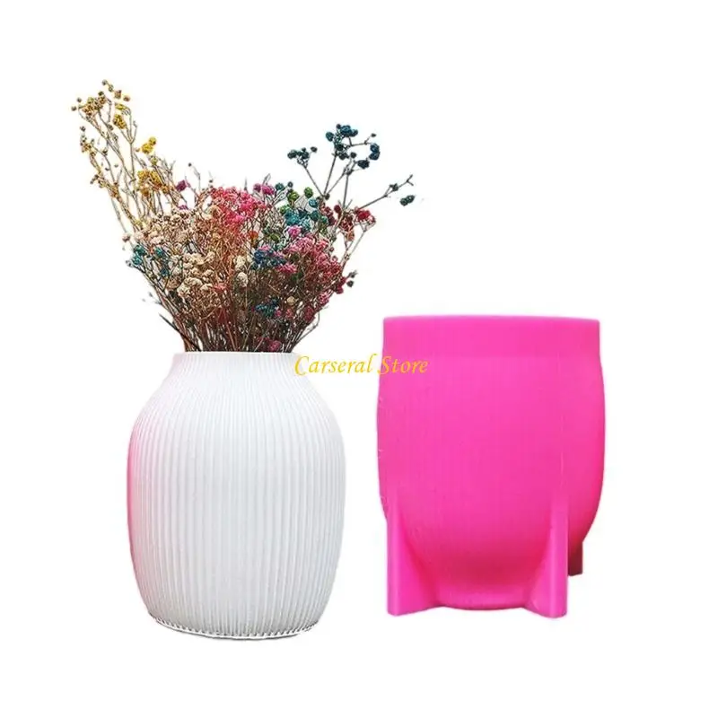 

M4YF Craft Striped Silicone Vase Molds Jewelry and Brush Storage Bottle Moulds