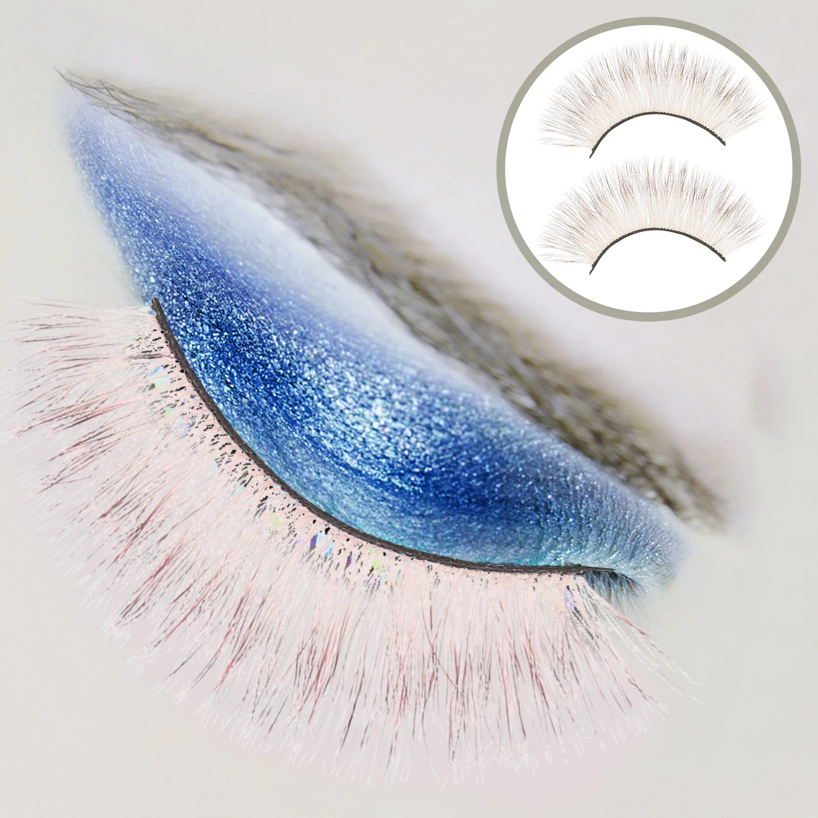 

5Pairs Colored Eyelashes 3D False Lashes Fashion Colorful Makeup Faux Eyelashes Cosplay Halloween Prom Lashes with Color