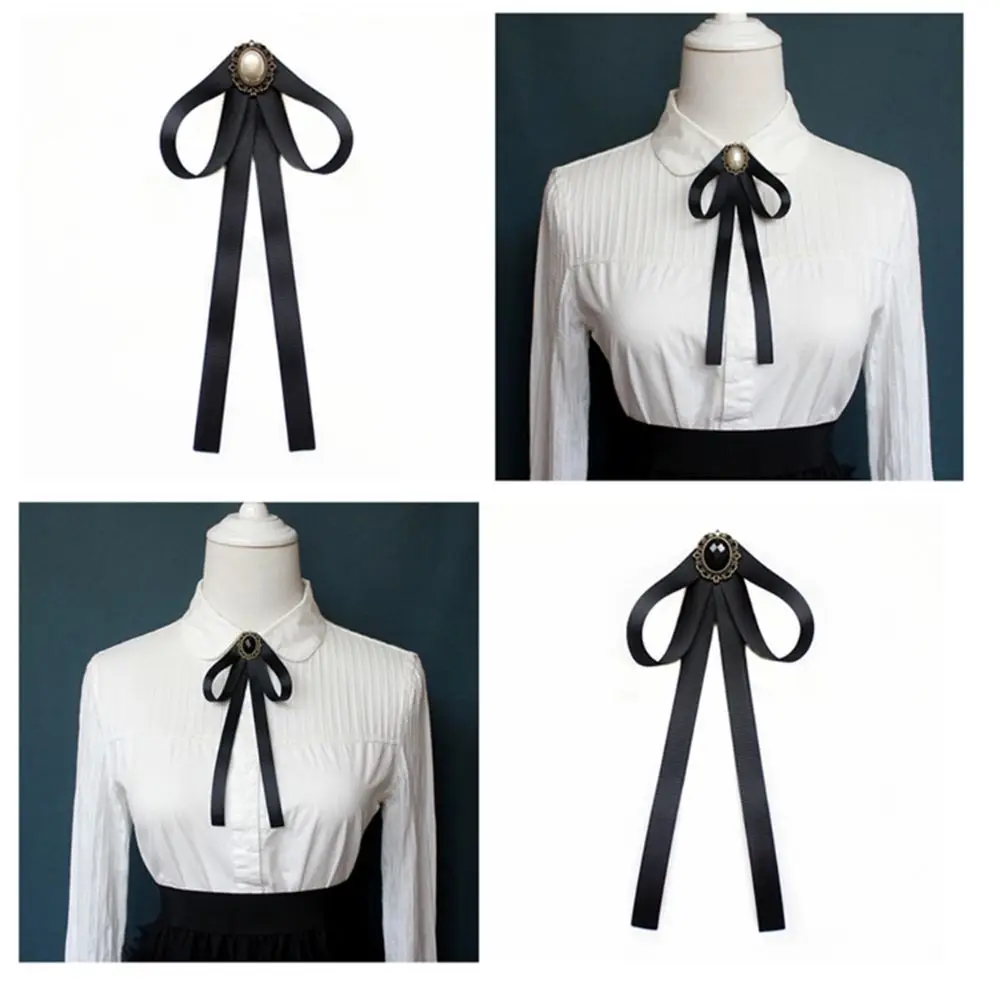 

Collar Bowtie Ribbon Imitation Pearl for School Costume JK uniform Tie Uniform JK Bow Tie Neck Ties Ribbon Brooches Cravat