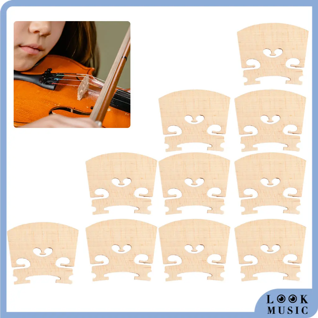 

10pcs Durable Maple Violin Bridge Regular Type for 4/4-3/4 Size Instrument Accessories Violin Strings Bridge Part Tools
